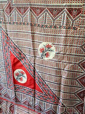 Fabric | Vintage 5yd Sari, As-Is for Crafts and Decor, Busy Microflorals